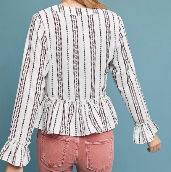 Chloe Oliver Anthropologie Dotted and Striped Top - Picture 3 of 6